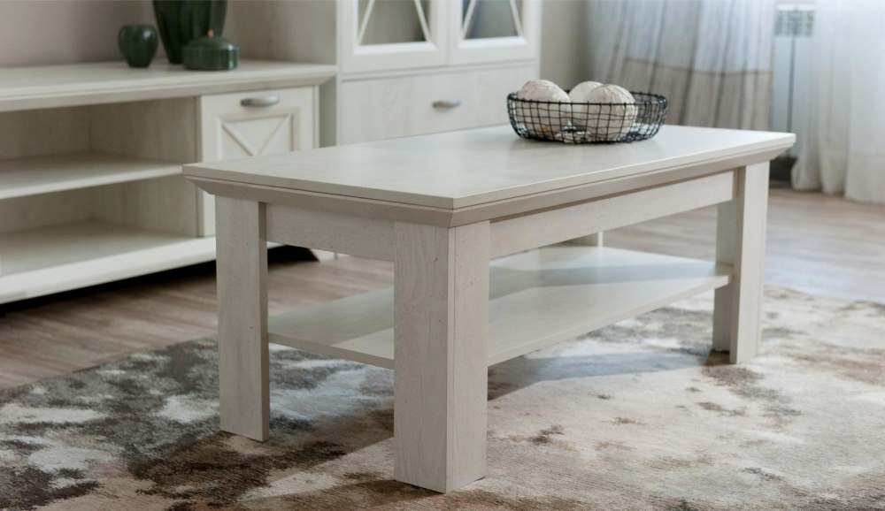 Стол журнальный «Лорена» Бетон Паин белый