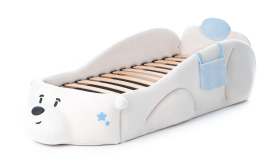 Кровать-игрушка с кармашком «Мишка Pasha» Белый велюр