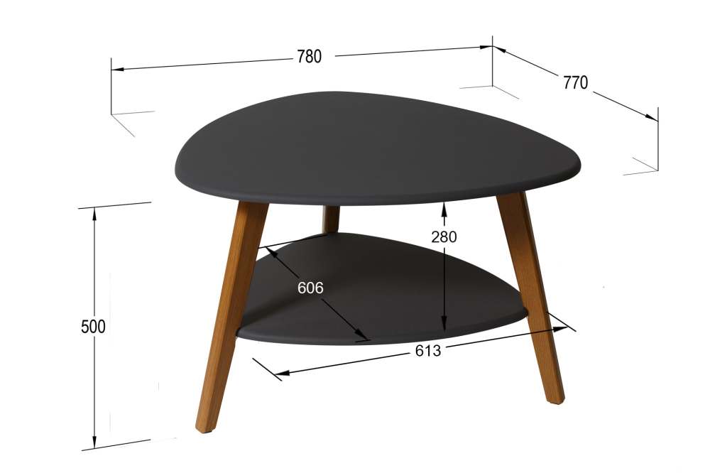 Столик журнальный «Бруклин» графит/дуб светлый