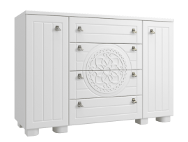 Комод «Монблан» МБ-36К белое дерево, высота 85 см