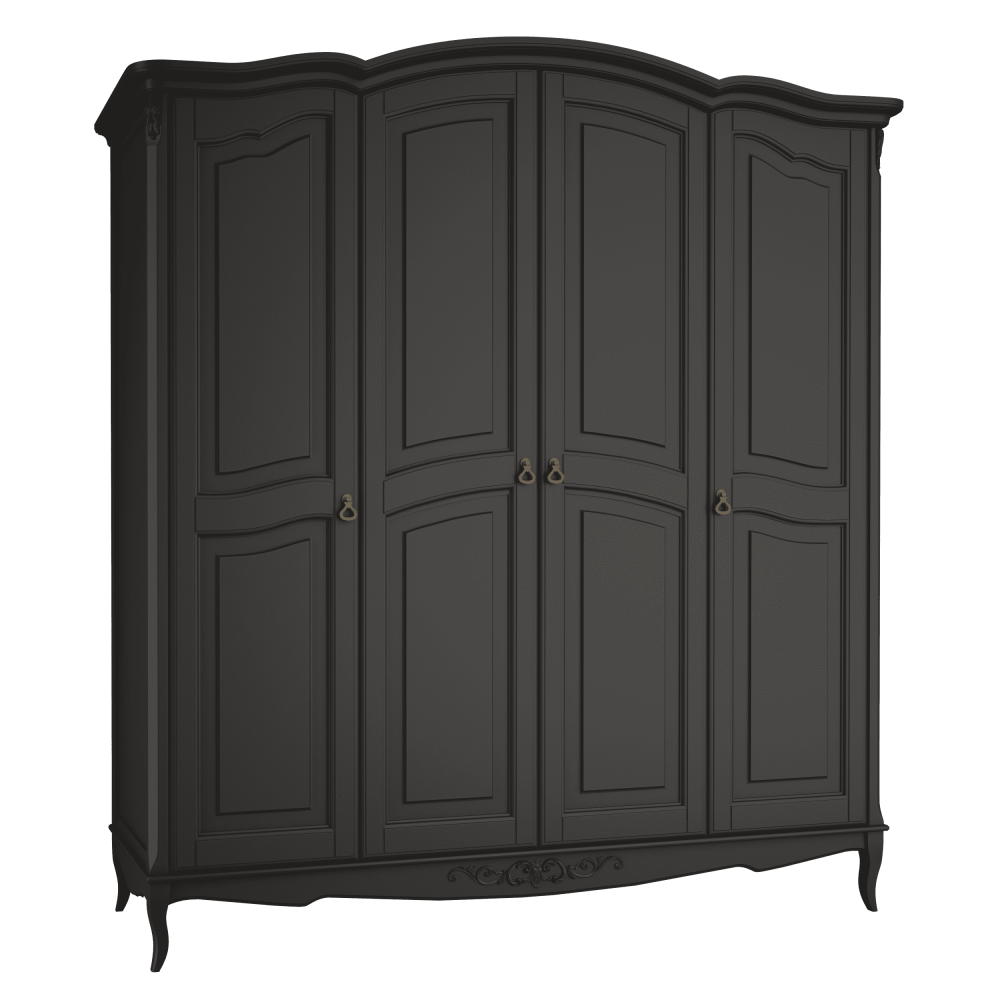 Шкаф 4-х дверный «B804BL» Черный