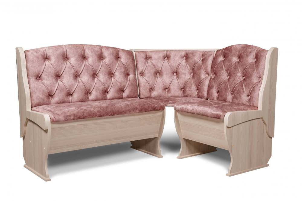 Кухонный уголок «Орхидея» Люкс Ясень/Велюр Коралл