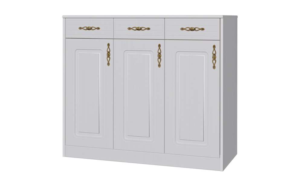 Комод В-10 «Венеция» МДФ Сандал белый/Рамух