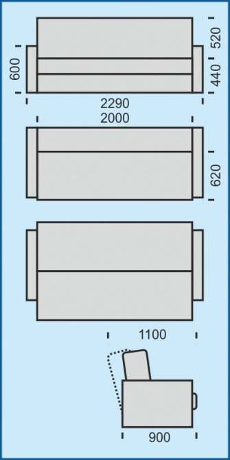 Диван «Торрес», размер 229 х 120 см