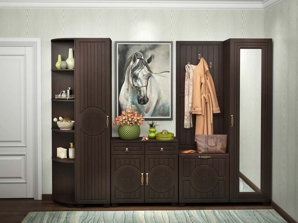 Модульная прихожая «Монблан» Венге подлинный/орех шоколадный вариант 6