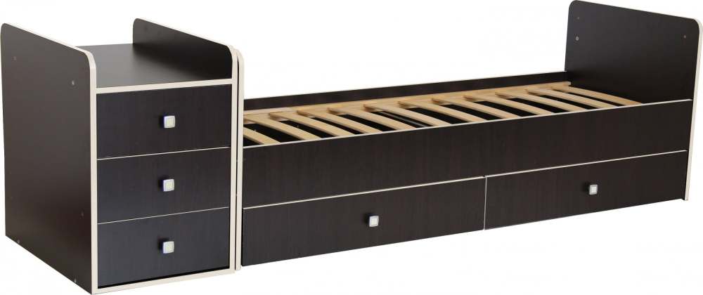 Кровать детская «Фея» 1100 венге кромка бежевый