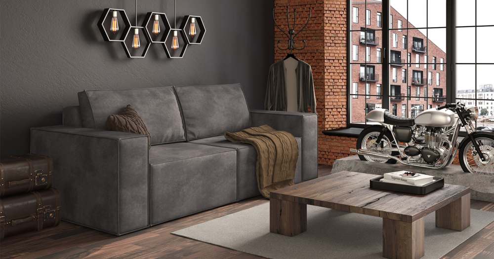 Диван-кровать «Пола» иск.замша ТД 208 Торнадо стоун (серо-коричневый)