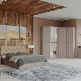 Спальня «Луна 8» Ясень шимо светлый/Alpina 2