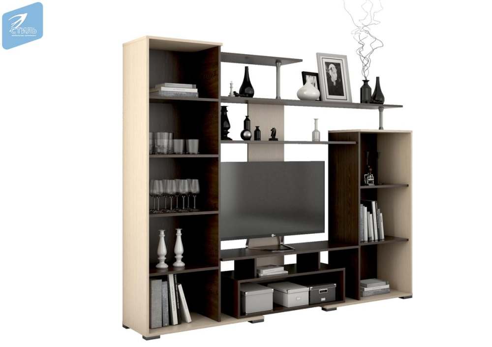 Стенка в гостиную «Соло-5 Венге/Дуб молочный внутреннее наполнение