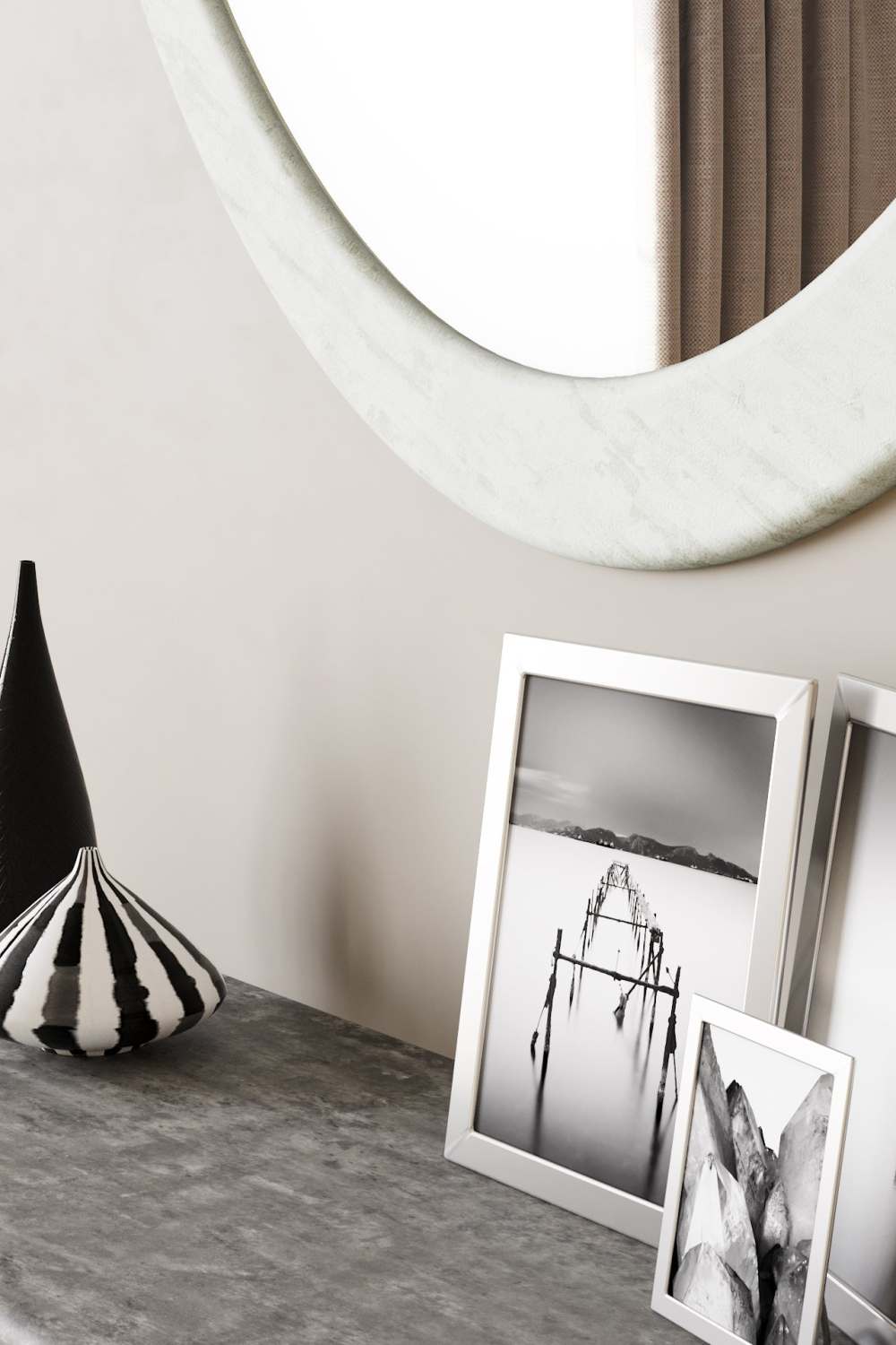 Зеркало «Телфорд вью» Бетон белый 