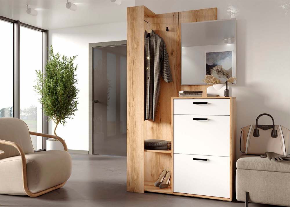 Прихожая «Номер 4» Дуб Делано/Белый