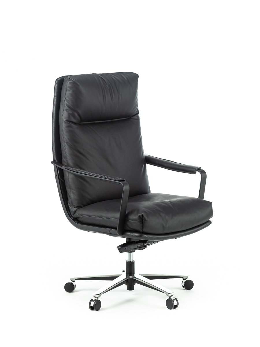 Кресло «078» Кожа черная