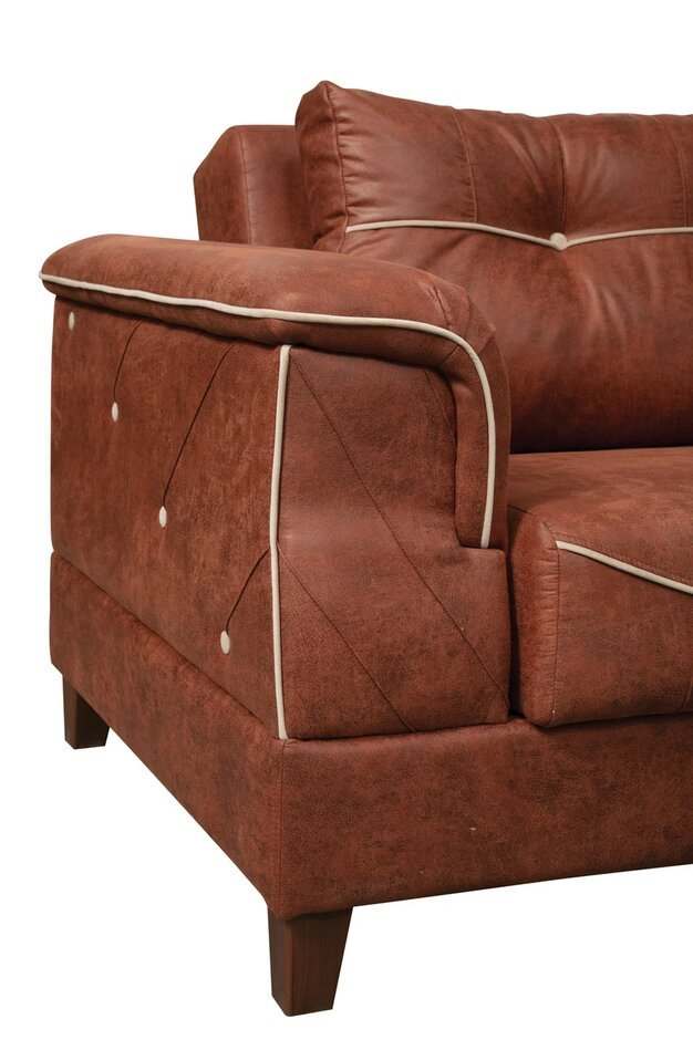 Диван-кровать «Прада» Замша дельта терракота/микровелюр кофе с молоком