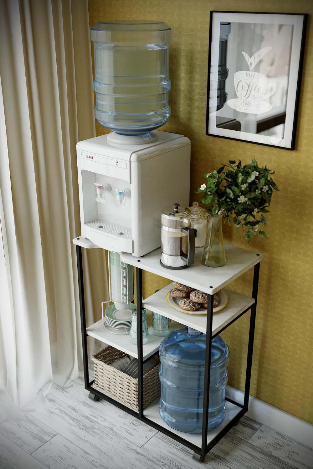 Подставка для воды «Уотер LOFT» Белый бетон