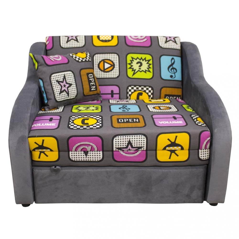 Детский диван «Юниор 1.1» Фьюжн плэй/Пони графит