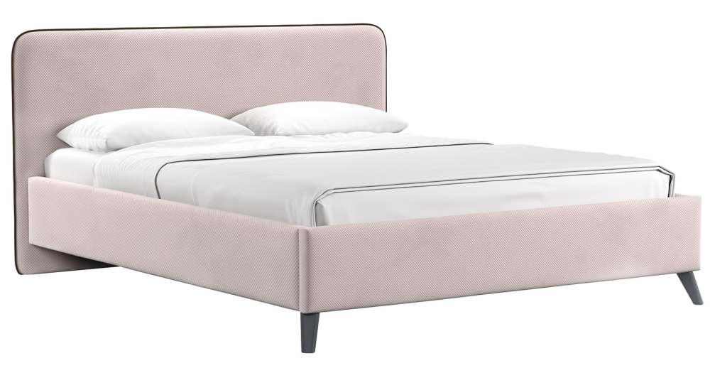 Интерьерная кровать 140, 160, 180 «Миа» Велюр Аватар 390 пудровый