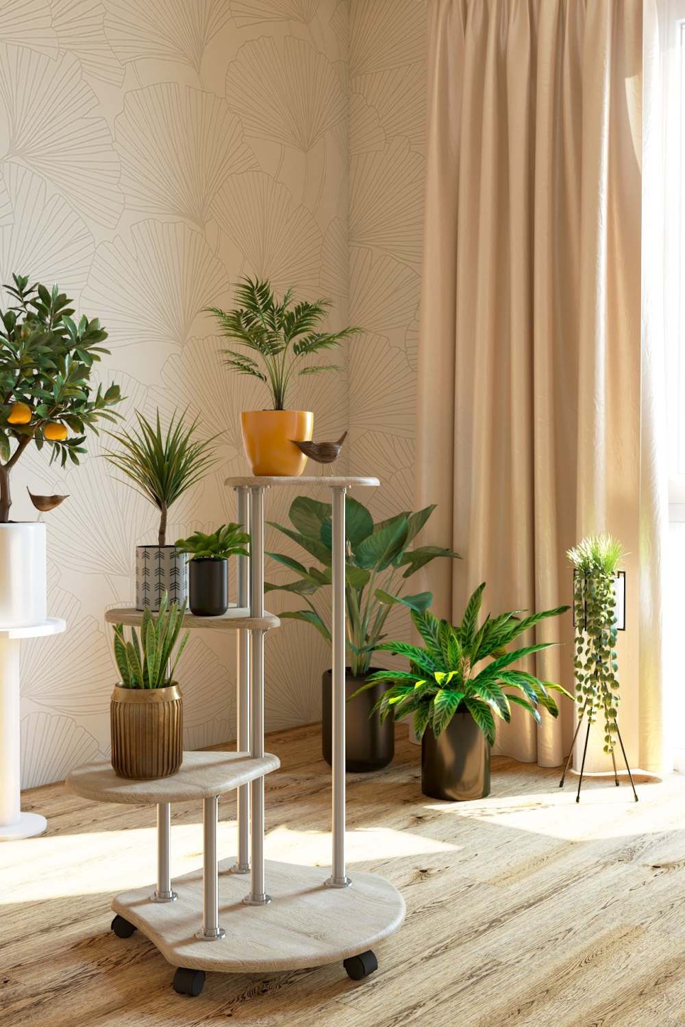 Подставка для цветов «Троечка» Дуб Сонома