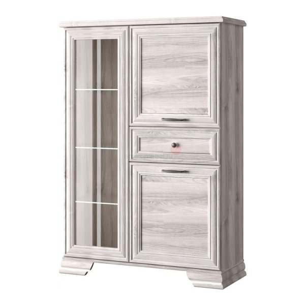 Шкаф-витрина 1V2D1S «Fabio» каштан найроби, высота 141 см