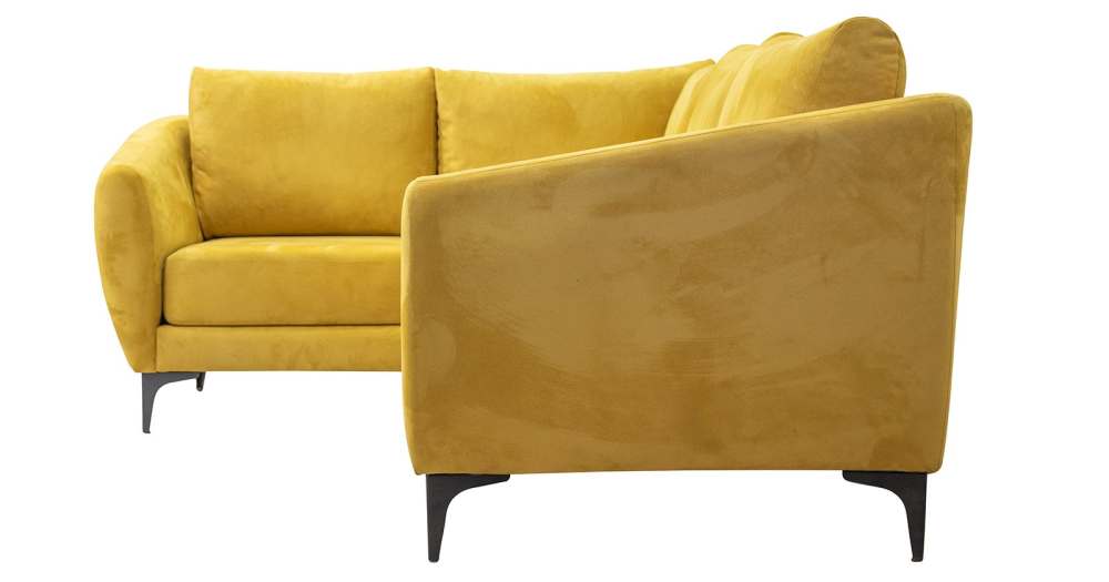 Диван двухместный угловой «Дана» Посейдон куркума горчичный