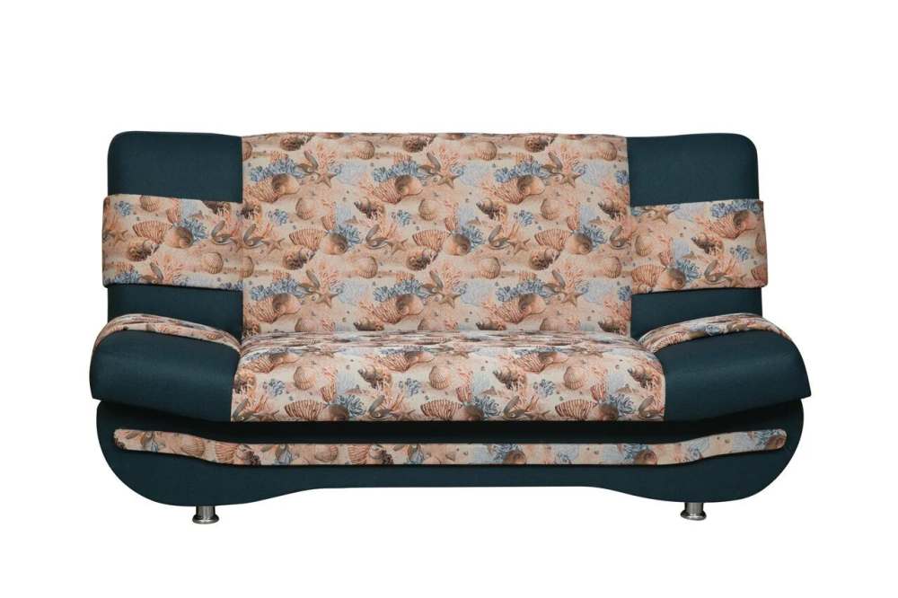 Диван-кровать «Баритон» Рогожка флис терракота/гобелен ракушки