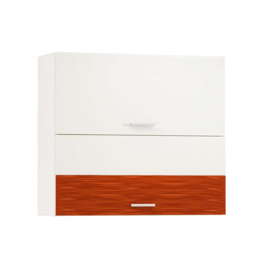 Шкаф навесной 800 гориз. 2 двери «Жанна» морковный металлик