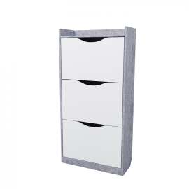 Обувница «ШО» 63Б Бетон/белый глянец