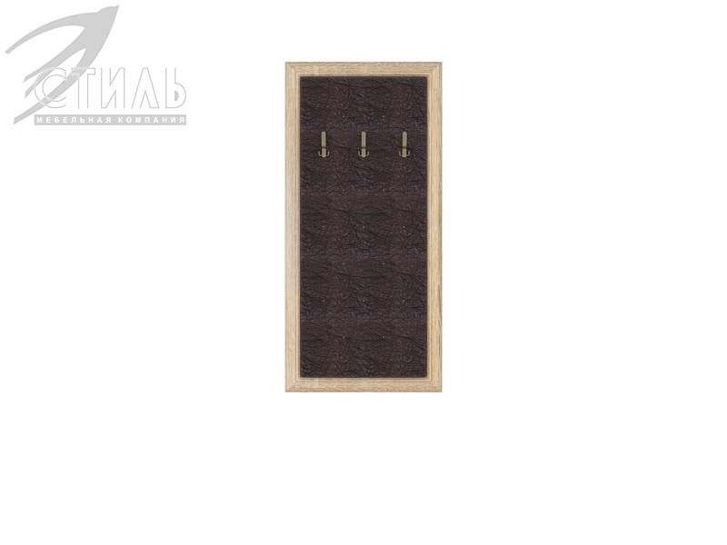 Вешалка «Оскар-7А» Дуб Сонома светлый/Кожзам Черно-коричневый