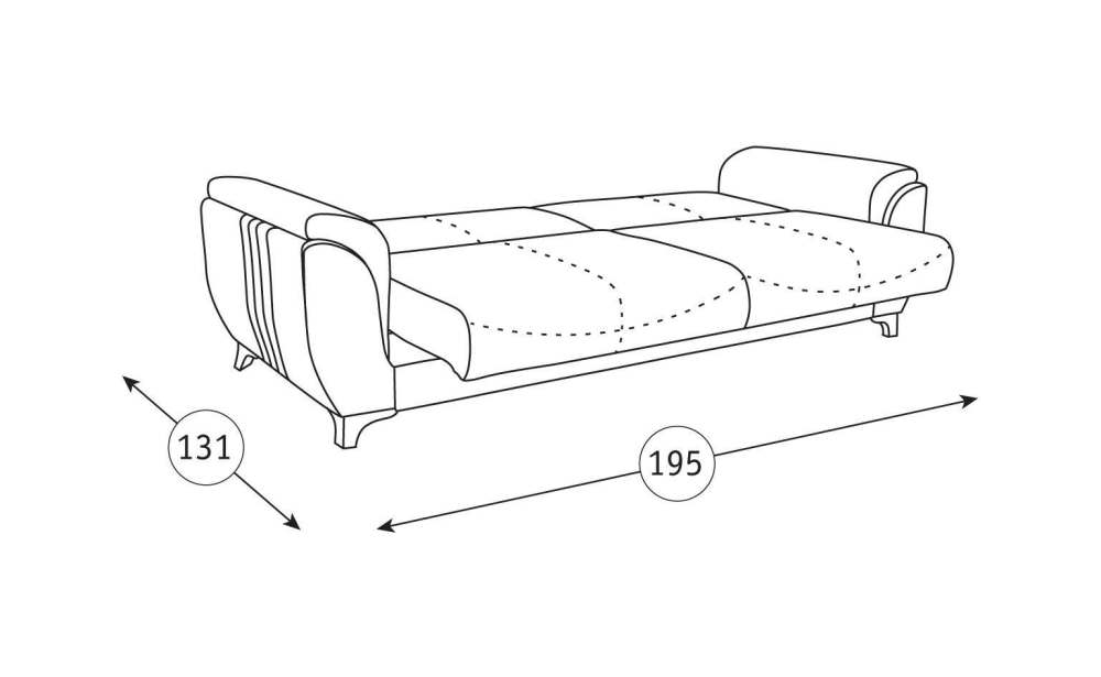 Диван-кровать «Эмма» Лаунж 13 графитовый серый