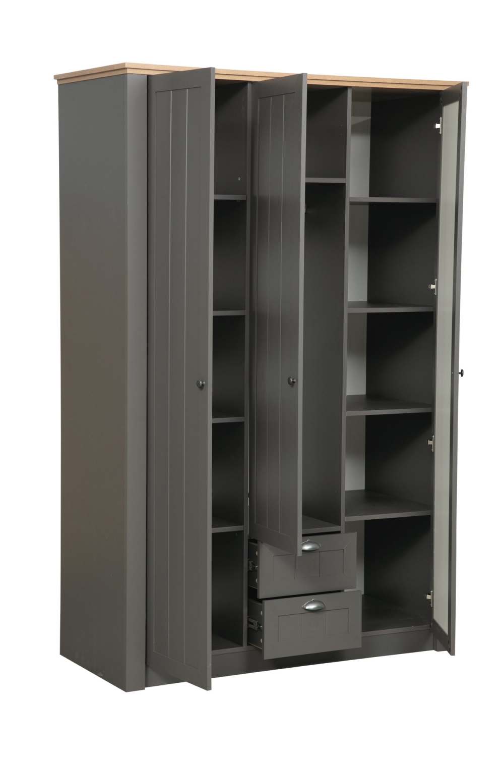 Шкаф для одежды 37.02 «Прованс» Диамант серый/дуб коньон