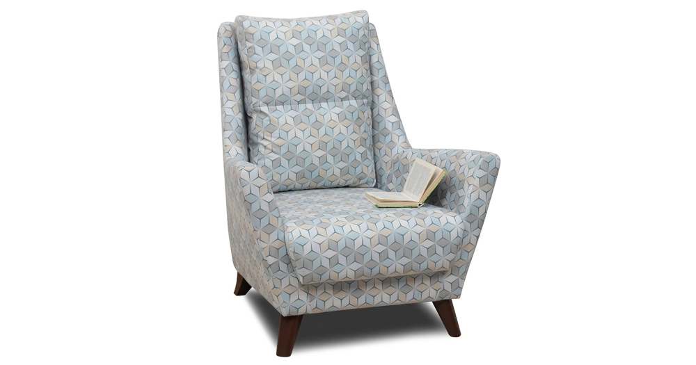 Кресло «Дали» Фибра Оригами серо-голубой бежевый