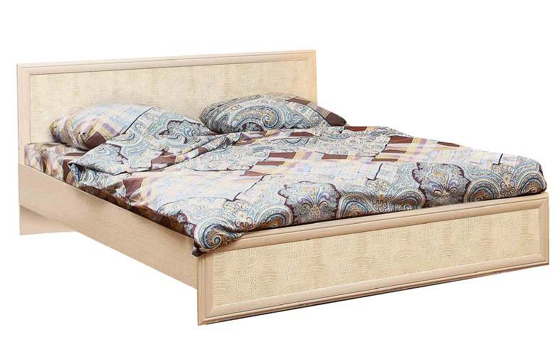 Кровать с настилом «Волжанка» 1400 06.259 Дуб линдберг крок кремовый