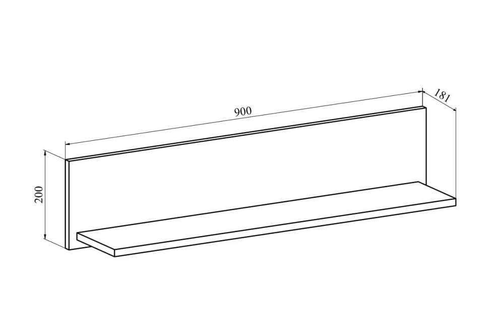 Полка «Милана» Дуб роше/сатин белый