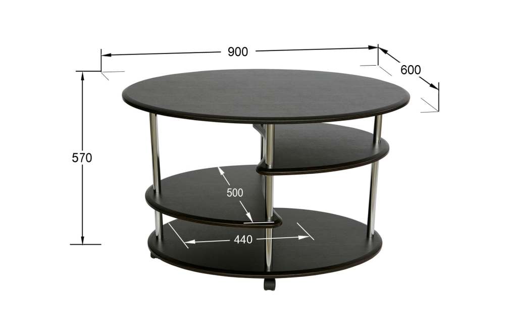 Стол журнальный «Эллипс» СЖ-01 Венге